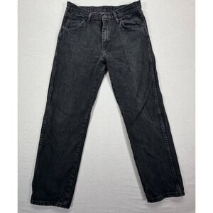 Rustler Regular Fit Jeans Mens 32x30 Good Black Straight Leg Denim 87619CB